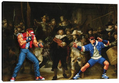 The Real Street Fight Canvas Art Print - Artelele