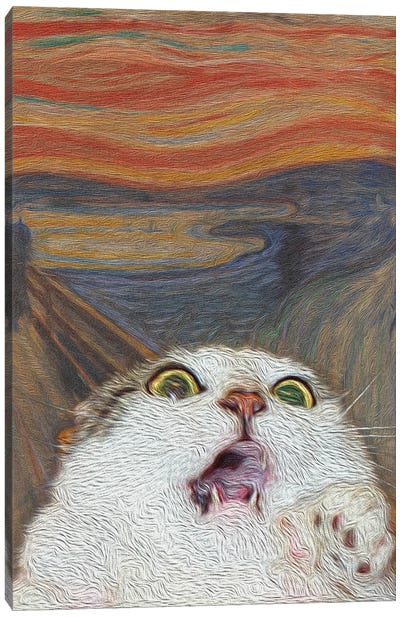 The Meow III Canvas Art Print - The Scream Reimagined