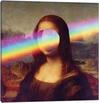 Rainbowlisa Canvas Art Print - Mona Lisa Reimagined