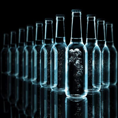 Bottle Service III by 5by5collective canvas print