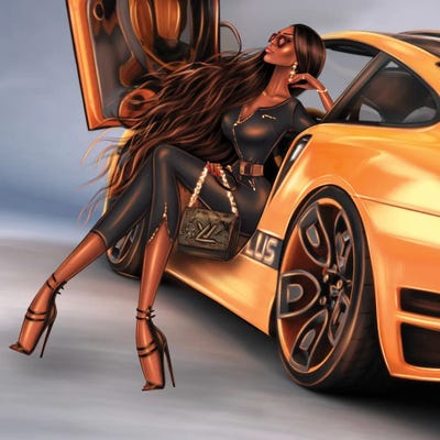 Yellow Car by Erin Felis art print