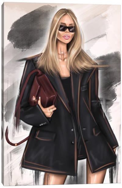 Fashion Model Canvas Art Print - Women's Coat & Jacket Art