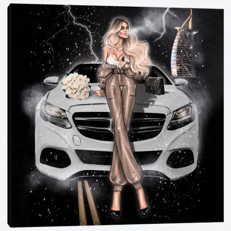 Fashion Girl With Mercedes Canvas Print #EFE45} by Erin Felis Canvas Print
