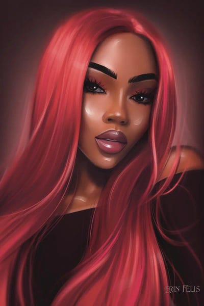 Dark Skinned Queen by Erin Felis art print