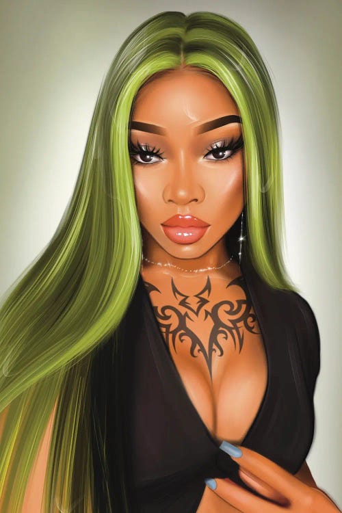 Green Hair by Erin Felis wall art
