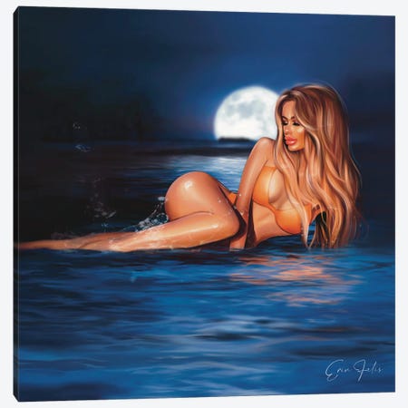Sexy Mermaid Canvas Print #EFE91} by Erin Felis Art Print