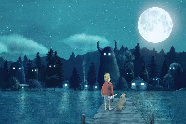 Book illustrations: The Darkest Dark by Eric Fan