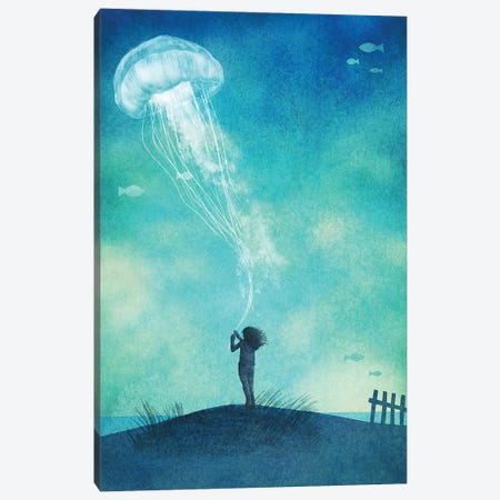 The Thing About Jellyfish Canvas Print #EFN110} by Eric Fan Canvas Print