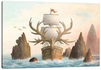 The Antlered Ship Cover Canvas Art Print - Antler Art