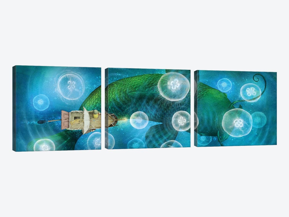 The Sea Of Moon Jellies by Eric Fan 3-piece Canvas Art Print
