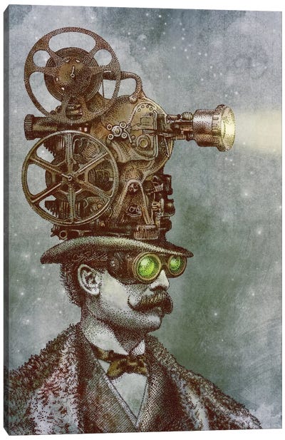 The Projectionist Canvas Art Print - Book Illustrations 