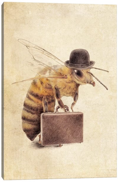 Worker Bee Canvas Art Print - Animal Illustrations