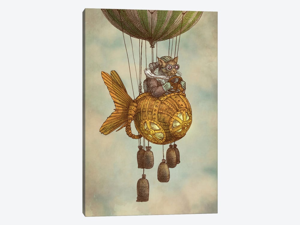Around the World in the Goldfish Flyer 1-piece Canvas Art Print