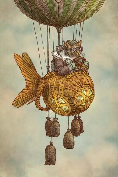 Kids Transportation Art: Around the World in the Goldfish Flyer by Eric Fan