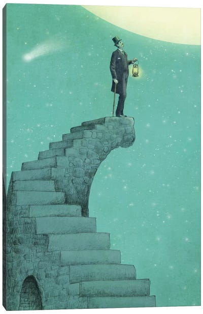 Moon Steps Canvas Art Print - Stairs & Staircases