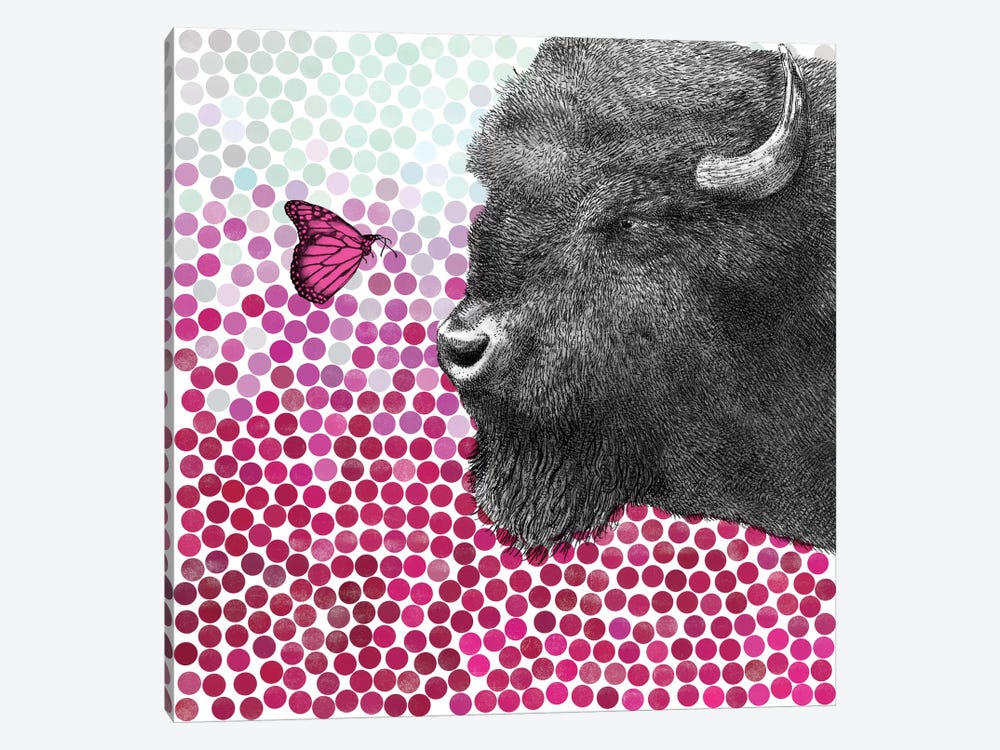 Bison and Butterfly I by Eric Fan 1-piece Canvas Art Print