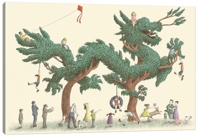 Dragon Tree Canvas Art Print - Book Illustrations 