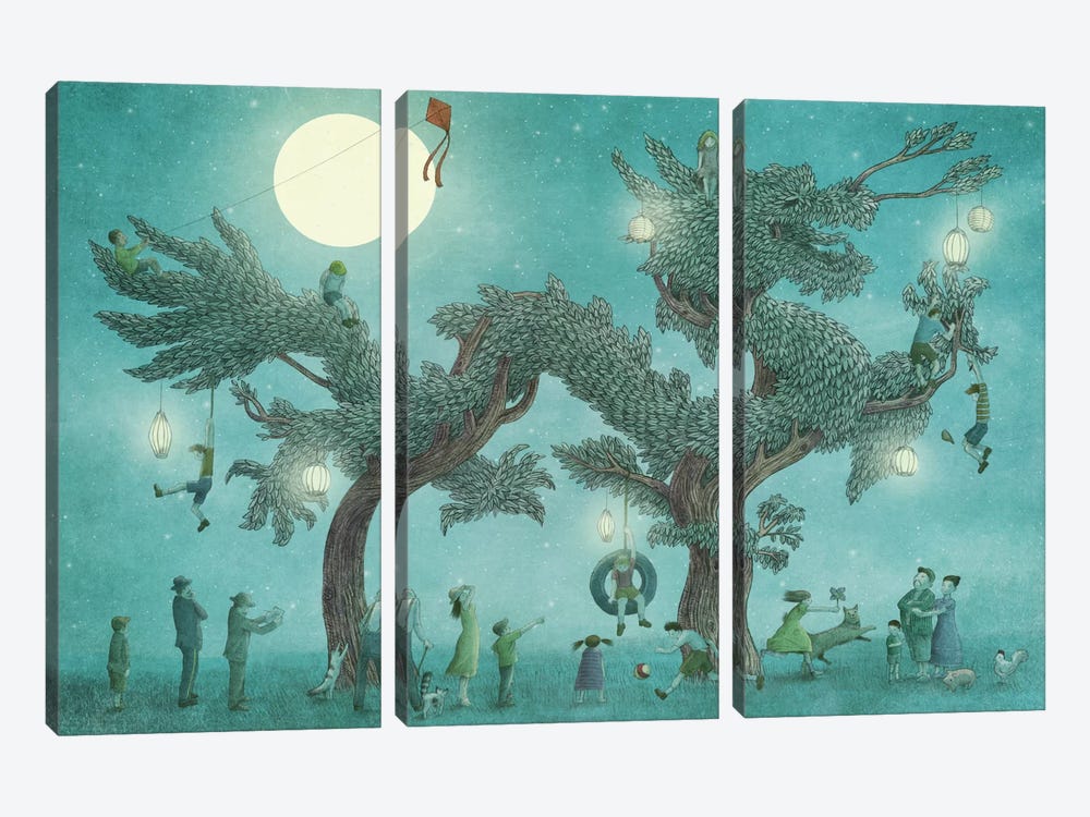 Dragon Tree At Night by Eric Fan 3-piece Canvas Wall Art