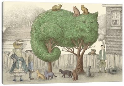 The Cat Tree Canvas Art Print - Vintage & Retro Art