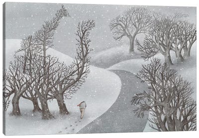 Winter Park Canvas Art Print - Children's Illustrations 