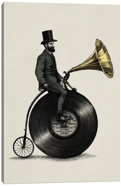 Music Man Canvas Art Print - Bicycle Art