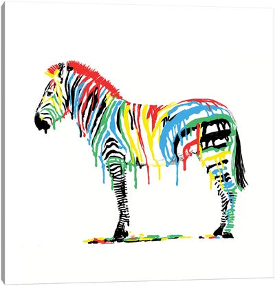 Fresh Paint Canvas Art Print - Zebra Art