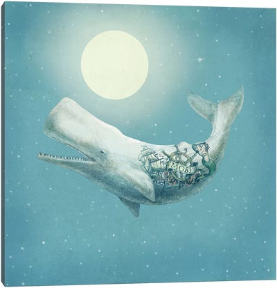 Far and Wide II Canvas Art Print - Whale Art