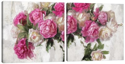 Floral Joy Diptych Canvas Art Print - Art Sets | Triptych & Diptych Wall Art