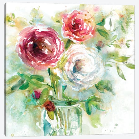 Garden Jar I Canvas Print #EFR2} by Elizabeth Franklin Canvas Artwork
