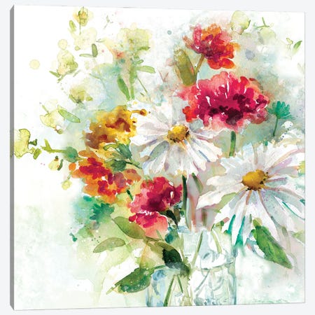 Garden Jar II Canvas Print #EFR3} by Elizabeth Franklin Canvas Art