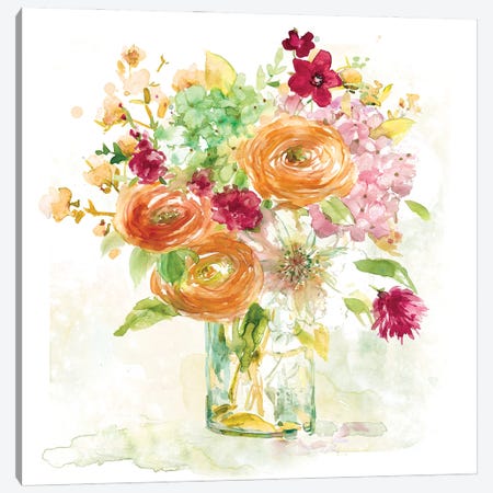 Garden Jar III Canvas Print #EFR4} by Elizabeth Franklin Art Print