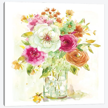 Garden Jar IV Canvas Print #EFR5} by Elizabeth Franklin Canvas Art Print
