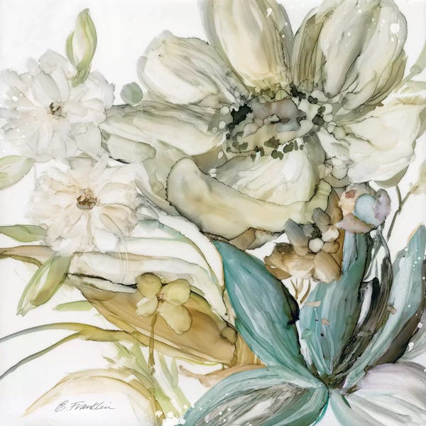 Watercolor Flowers: Seaglass Garden II by Elizabeth Franklin