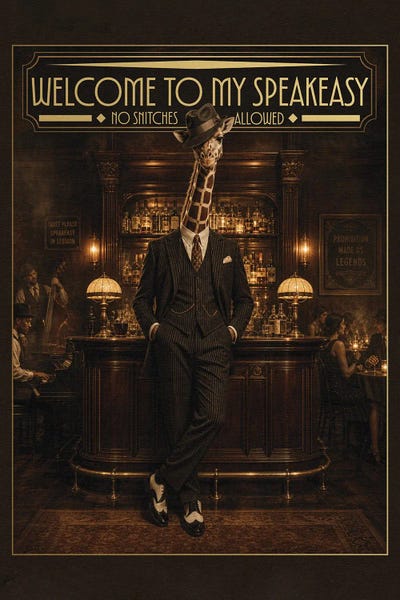 Emmi Fox Designs - Acrylic Wall Art: Welcome To My Speakeasy - Giraffe Edition by Emmi Fox Designs