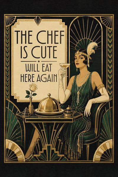 Black & Dark Art - Canvas Prints: Chef Is Cute by Emmi Fox Designs