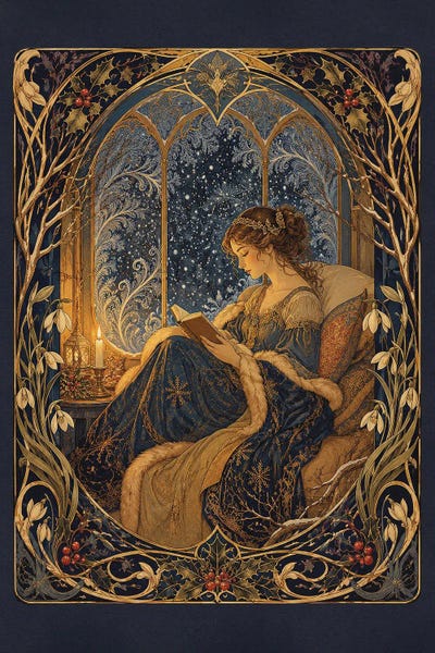 Emmi Fox Designs - Acrylic Wall Art: Reader In Winter by Emmi Fox Designs