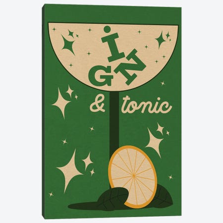 Gin Tonic Canvas Print #EFX12} by Emmi Fox Designs Canvas Artwork