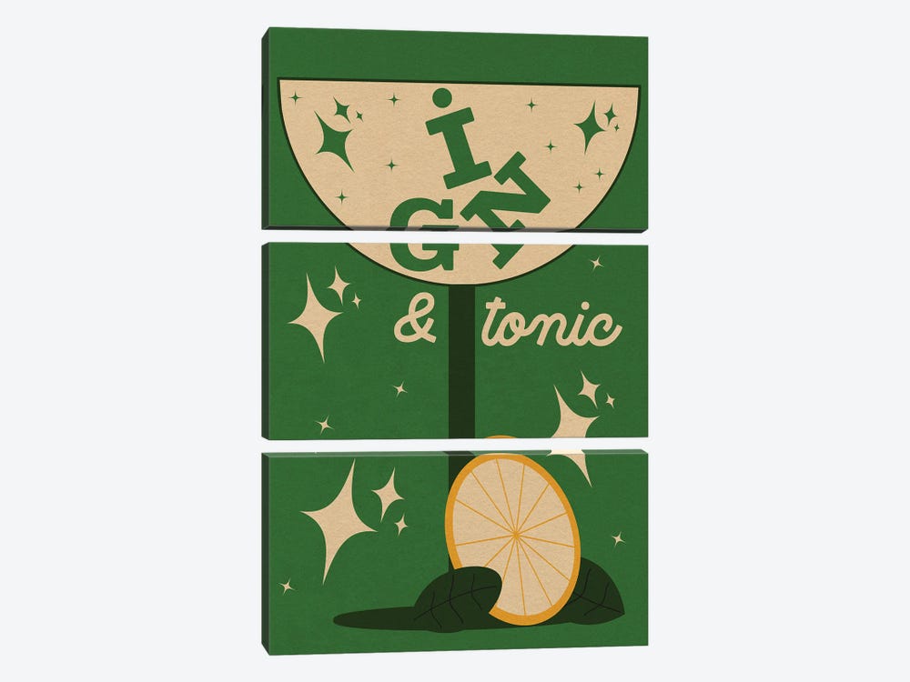 Gin Tonic by Emmi Fox Designs 3-piece Canvas Art Print