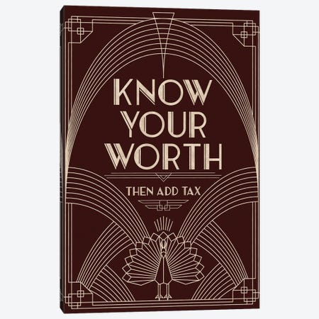 Know Your Worth Canvas Print #EFX17} by Emmi Fox Designs Art Print