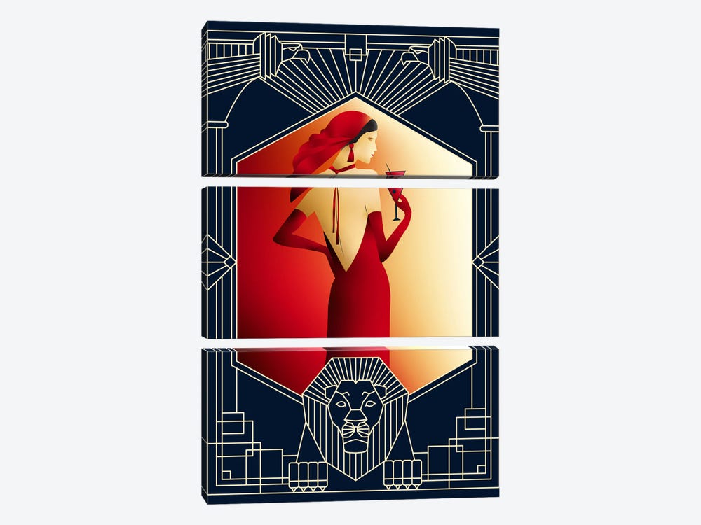 Lady In Red by Emmi Fox Designs 3-piece Art Print
