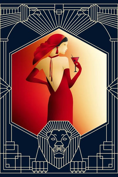 Art Deco: Lady In Red by Emmi Fox Designs