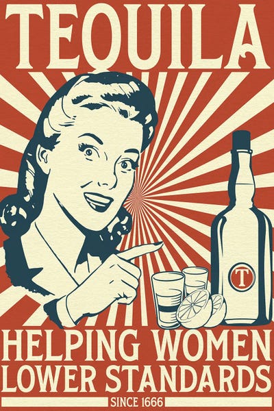 Crude Humor: Tequila - Making Women Lower Standards by Emmi Fox Designs