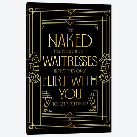 Naked Waitresses Canvas Print #EFX23} by Emmi Fox Designs Canvas Art Print