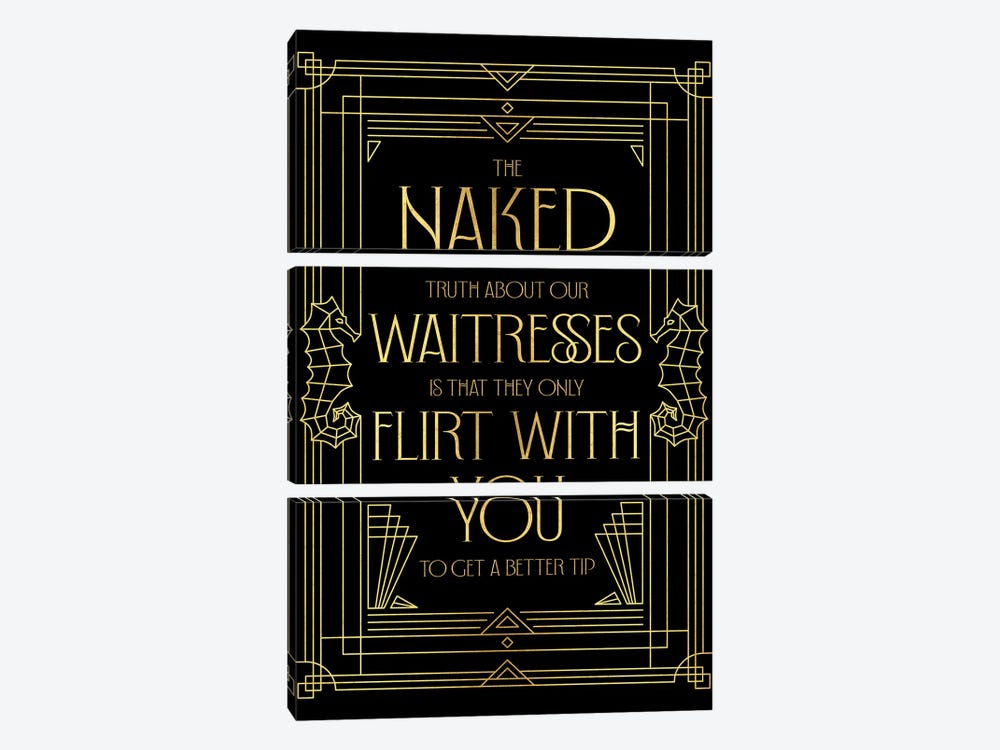 Naked Waitresses by Emmi Fox Designs 3-piece Canvas Art Print