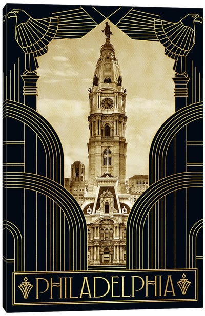 Philadelphia Canvas Art Print - Art Deco