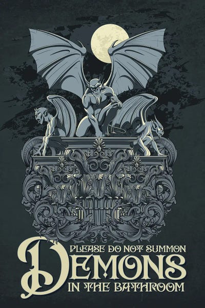 Bathroom Humor: Please Do Not Summon Demons by Emmi Fox Designs