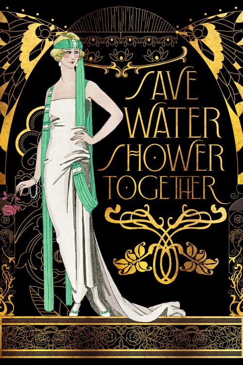 Save Water Shower Together by Emmi Fox Designs wall art