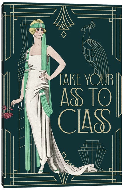 Take Your Ass To Class Canvas Art Print - Animal Typography