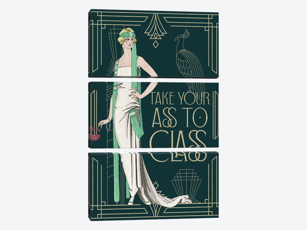 Take Your Ass To Class by Emmi Fox Designs 3-piece Canvas Art Print