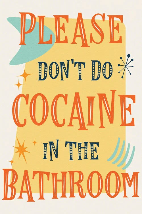 Please Don't Do Cocaine by Emmi Fox Designs wall art